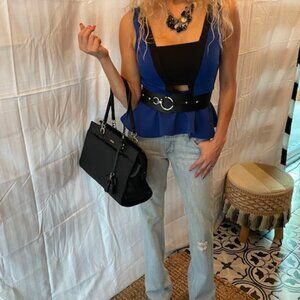 Seven7 Flare Distressed Size 25 Jeans plus FREE Charlotte Russe Blouse!